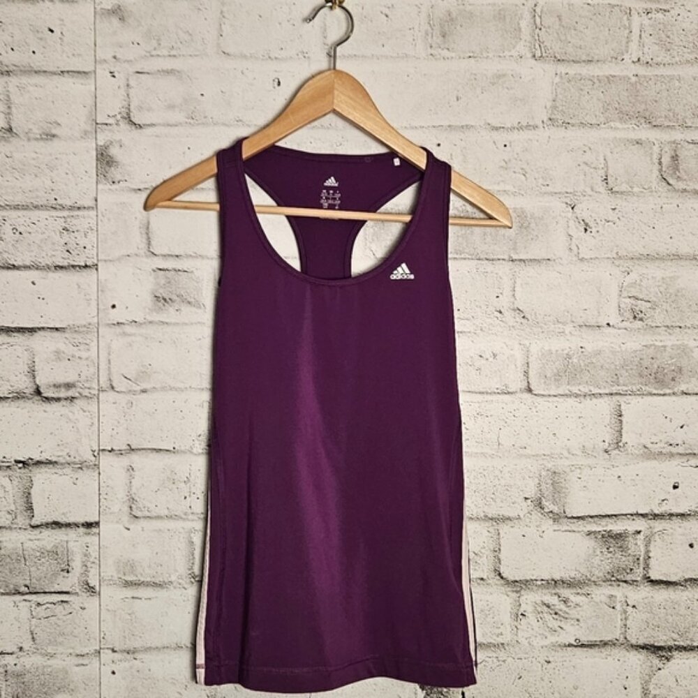 Adidas Climalite Racerback Tank Top Purple Athletic Activewear Size Small